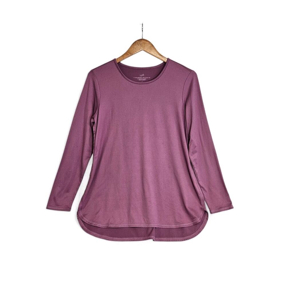 J Jill Purple Fit Performance Long Sleeve Tee Active Shirt Women's Size Small